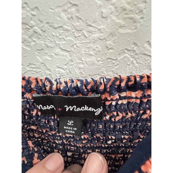 Mason + Mackenzie Mini Dress Large Smocked Spaghetti Strap Sweetheart Neckline - Picture 3 of 6